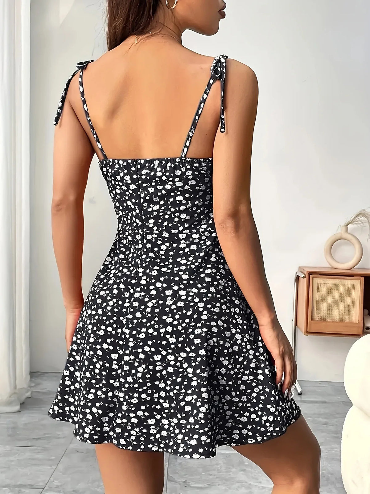 Women's Summer Floral Spaghetti Strap Beach Short Dress - The Clothing Company Sydney