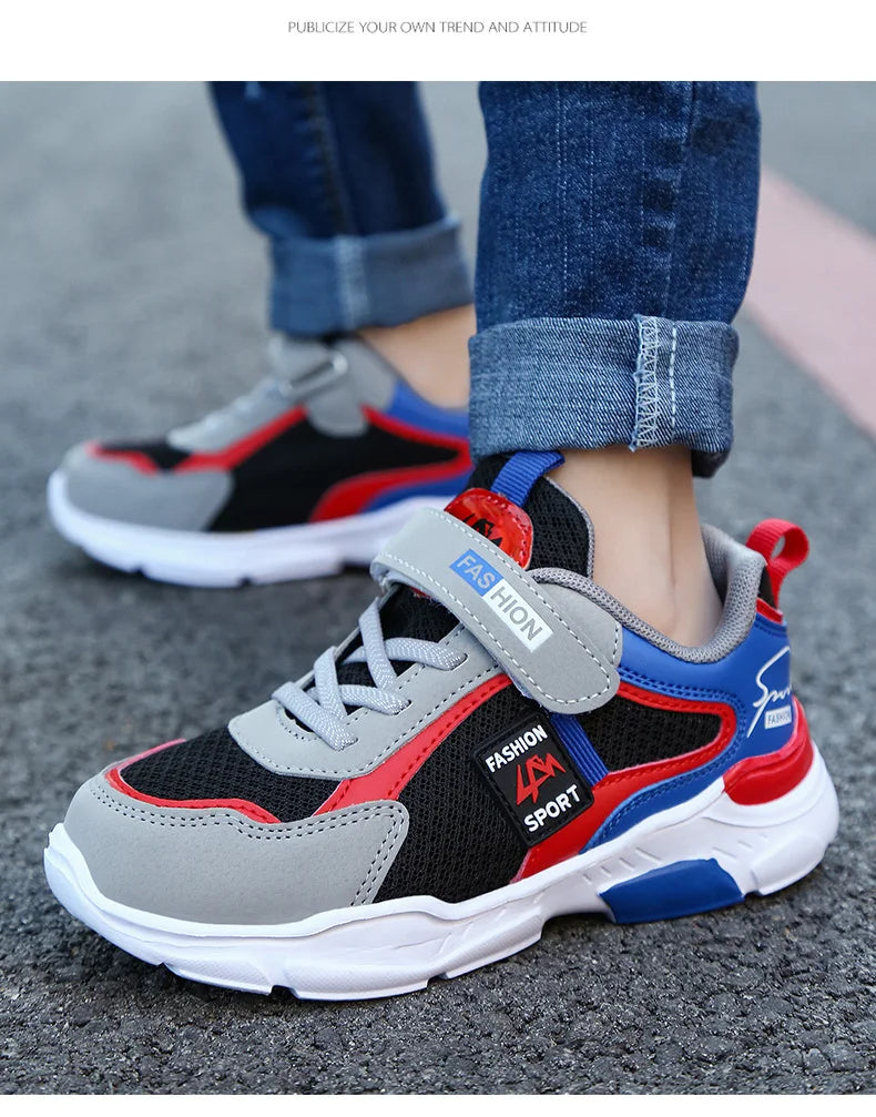 Kids' breathable summer sneakers from The Clothing Company Sydney featuring hook and loop straps and mesh for comfortable active wear.