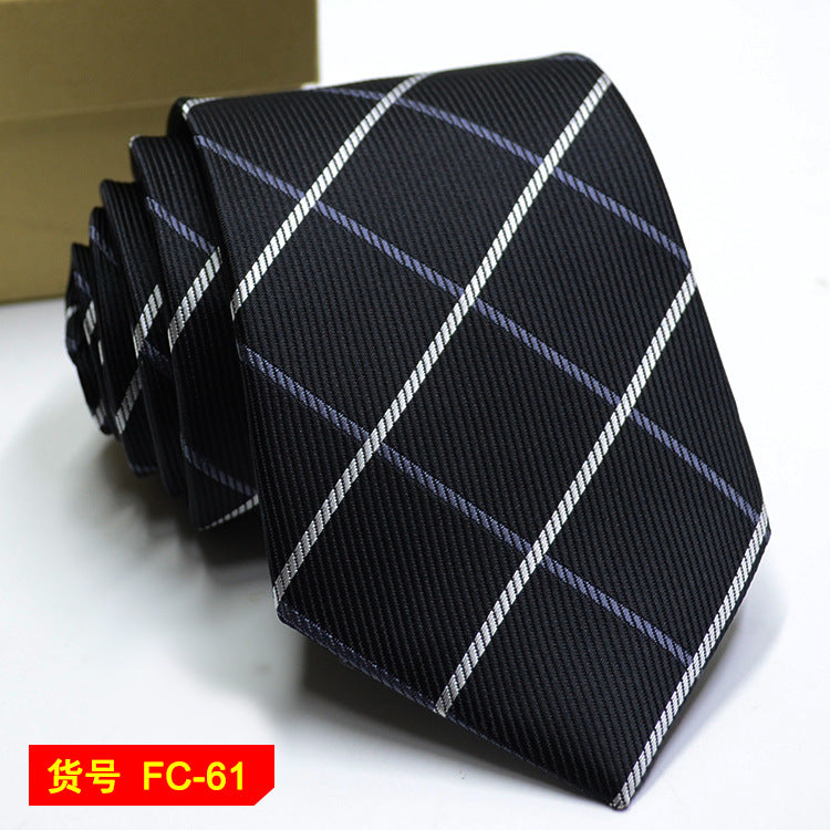 Men's Jacquard tie with floral and solid patterns, 7-8cm width, stylish accessories by The Clothing Company Sydney.