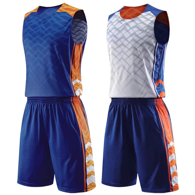 Customized reversible basketball jersey and shorts set for men, women, and kids, featuring quick-drying fabric from The Clothing Company Sydney.