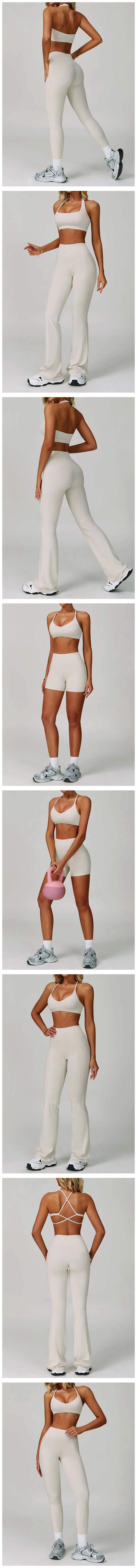 Women's fitness tracksuit set with high waist leggings and sports bra from The Clothing Company Sydney, ideal for yoga and workouts.