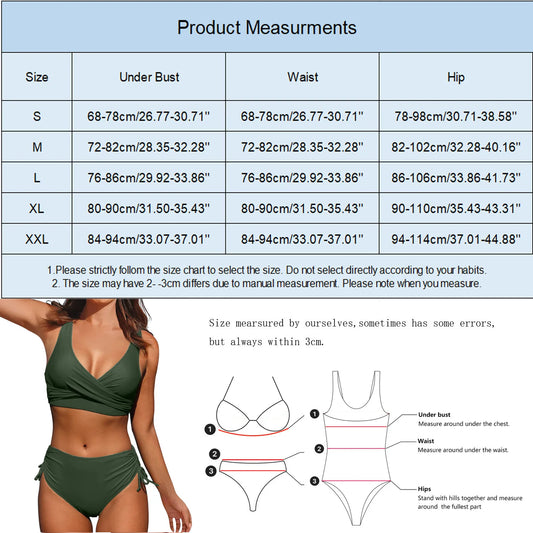 Split Twist Wrap Lace Up Hollow Out Swimsuit Two Piece Swimwear - The Clothing Company Sydney