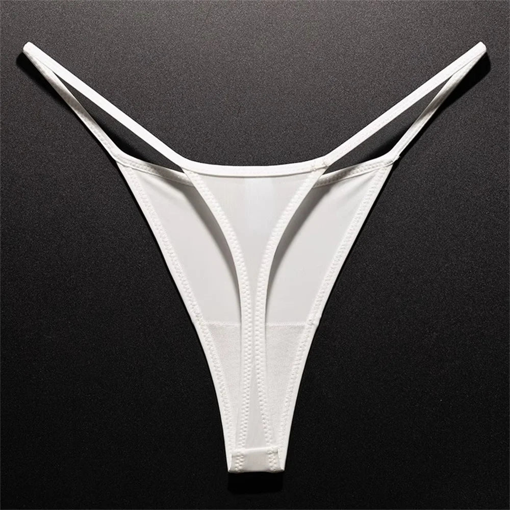 Leopard print high slit ice silk seamless thong underwear from The Clothing Company Sydney, featuring plus size G-string design.