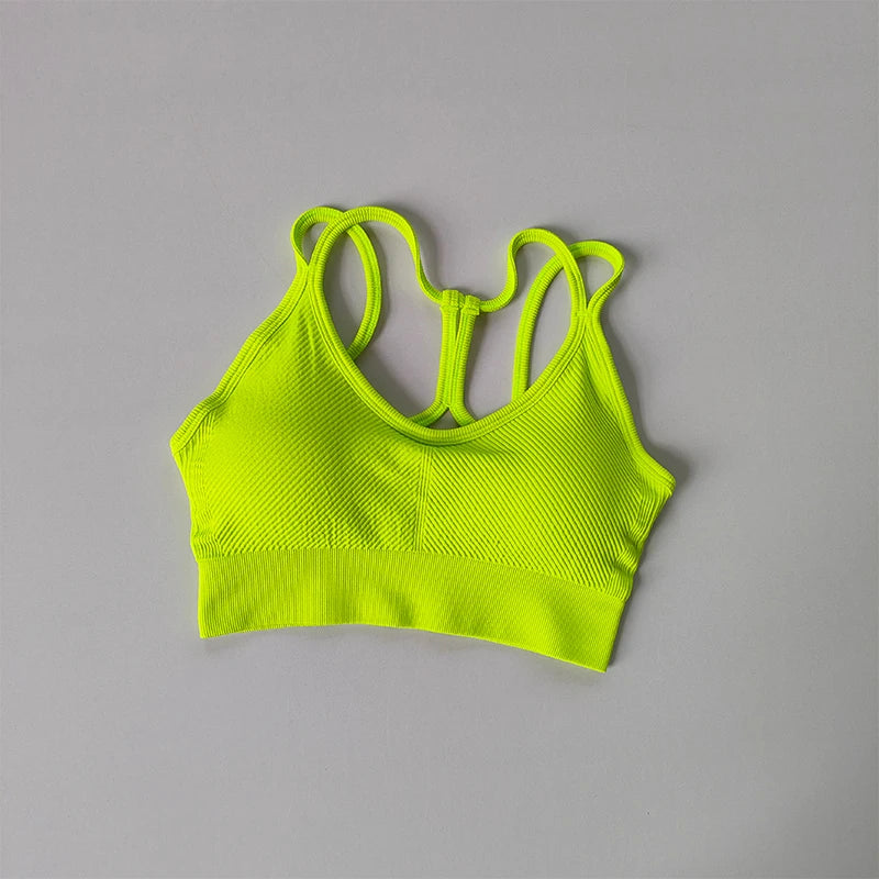 Women's quick-drying fitness bralette by The Clothing Company Sydney, shockproof summer yoga and running sports bra vest.