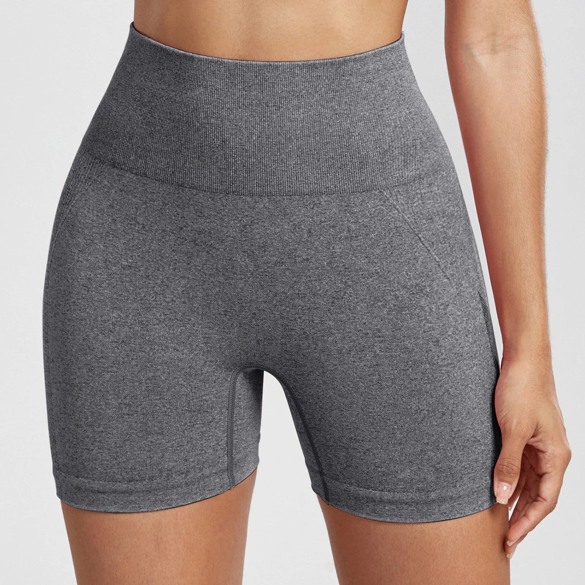 Women’s tie dye gym shorts by The Clothing Company Sydney, high waist, seamless push-up design, ideal for summer fitness and outdoor activities.