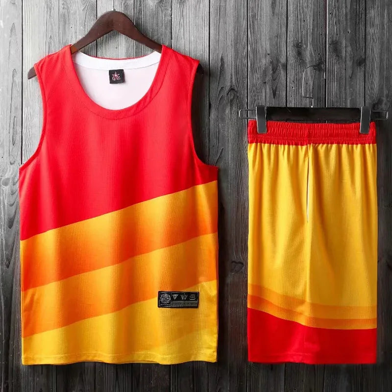 Personalized 2-piece basketball jersey set for men, women, and kids by The Clothing Company Sydney, featuring breathable fabric and custom design.