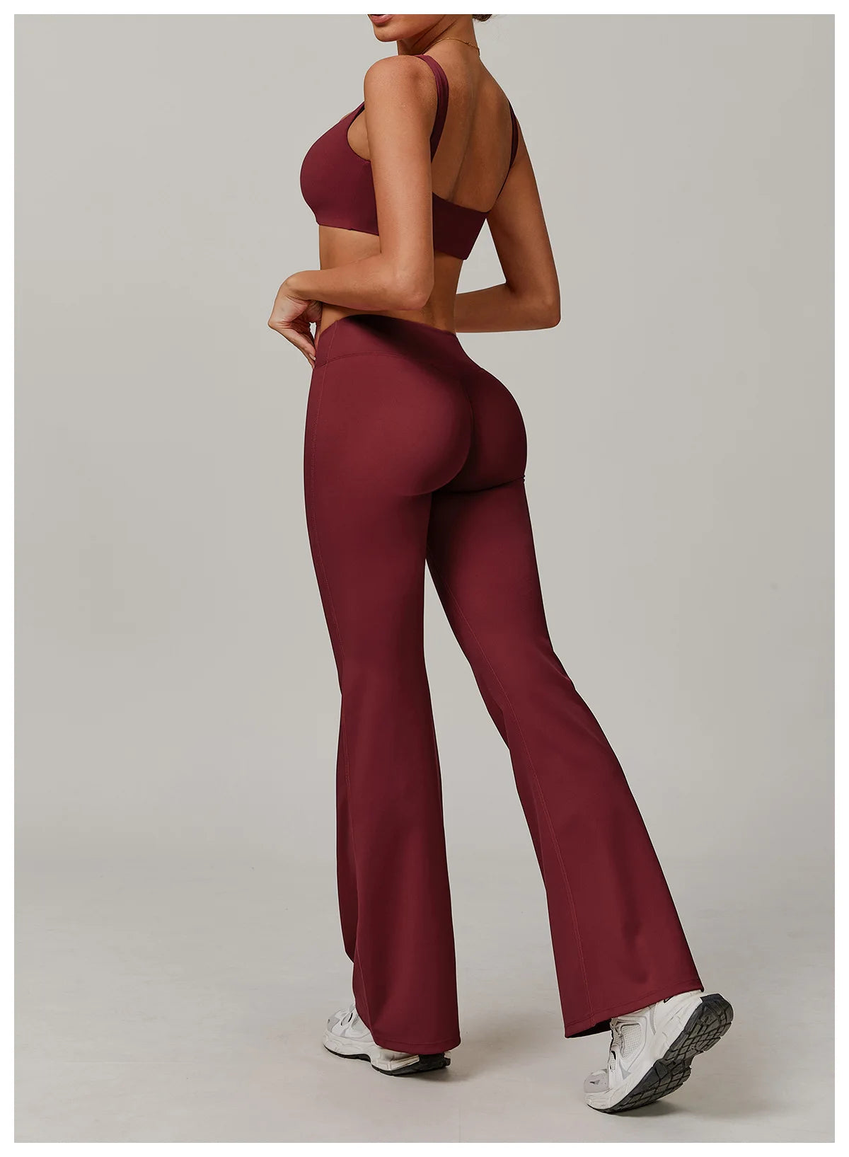 Two-piece women's yoga and workout set featuring a sports bra and leggings from The Clothing Company Sydney, ideal for fitness and running.