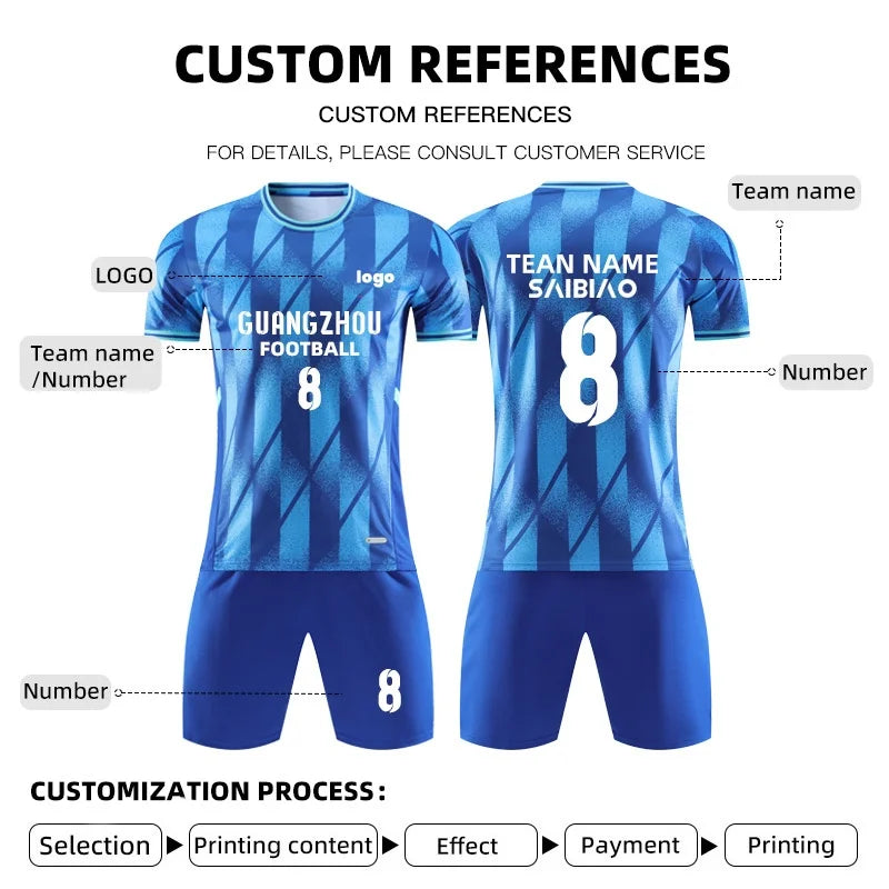 Adult kids customized football jersey and soccer uniform by The Clothing Company Sydney, quick-drying sportswear for team training