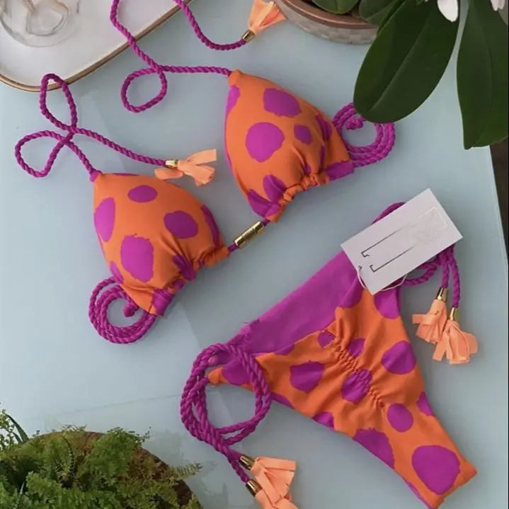 2 Piece Printed Swimwear Rope Bikini Split Swimsuit Bikini Set The Clothing Company Sydney