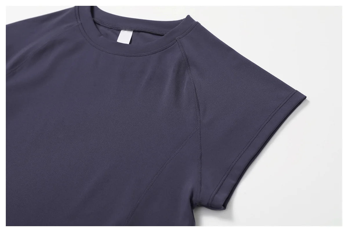 Two-piece women's fitness set with crop top, sports bra, and leggings from The Clothing Company Sydney, ideal for yoga and gym workouts.