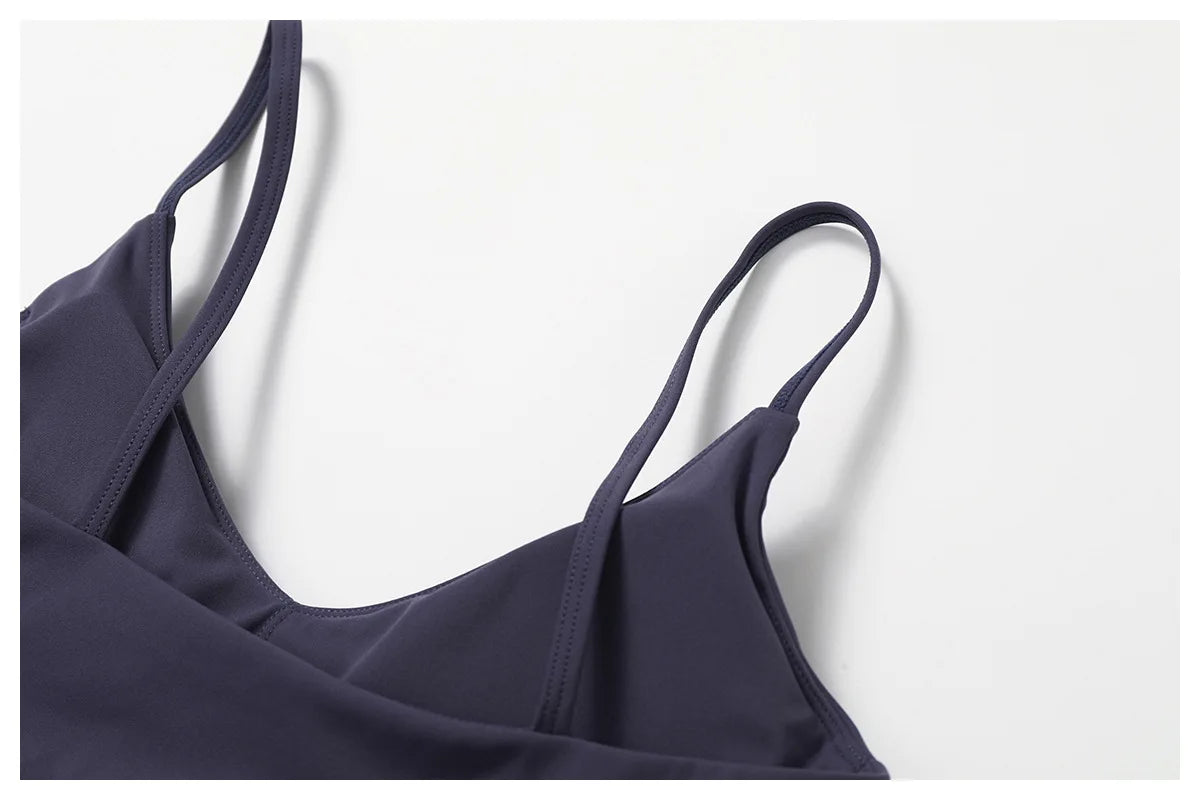 Two-piece women's fitness yoga gym clothes set with crop top, sports bra, and leggings from The Clothing Company Sydney.