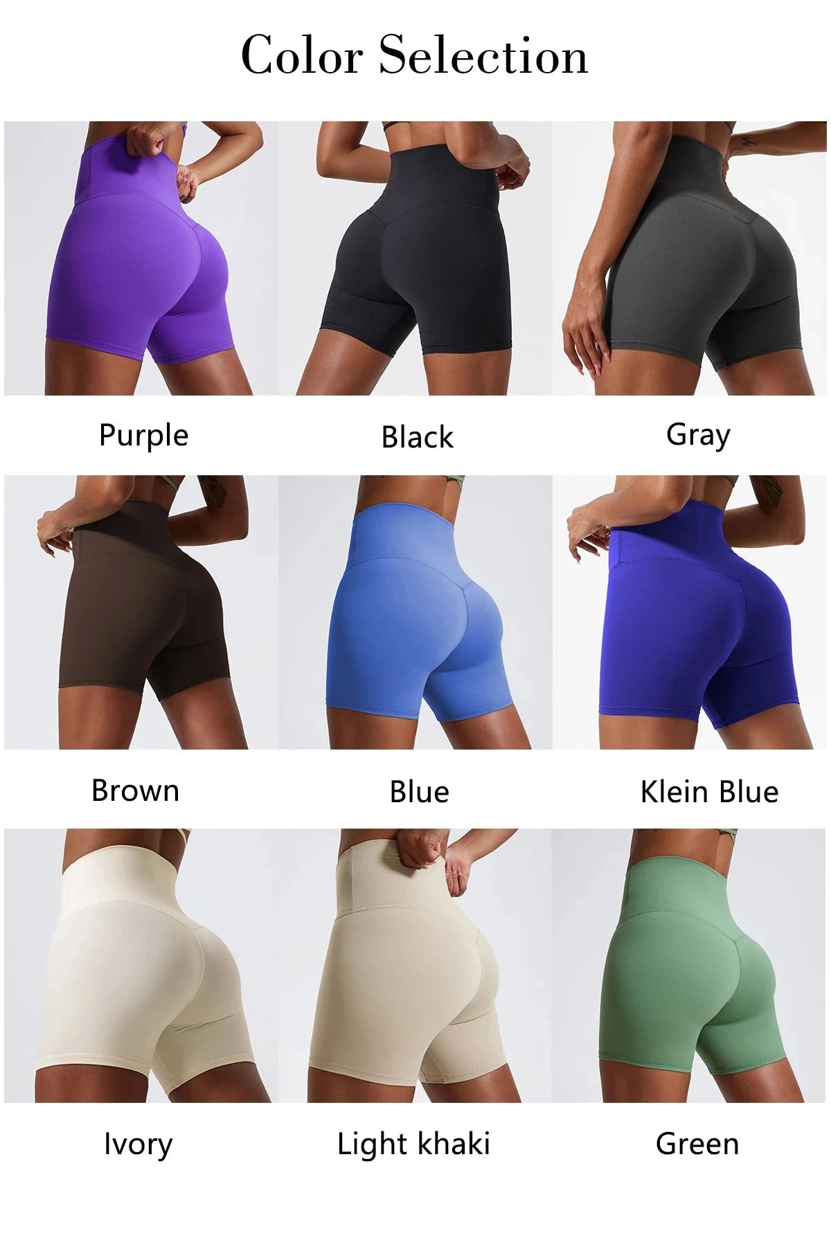 High-waist yoga shorts for women by The Clothing Company Sydney, featuring a fitted gym and workout design for active wear.