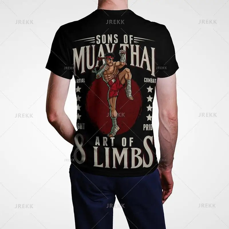 Muay Thai Gym Graphic T Shirt For Men Women Kids 3D Thai Boxing Sports Printed Tee Shirts Streetwear Short Sleeves Quick Dry Top - The Clothing Company Sydney