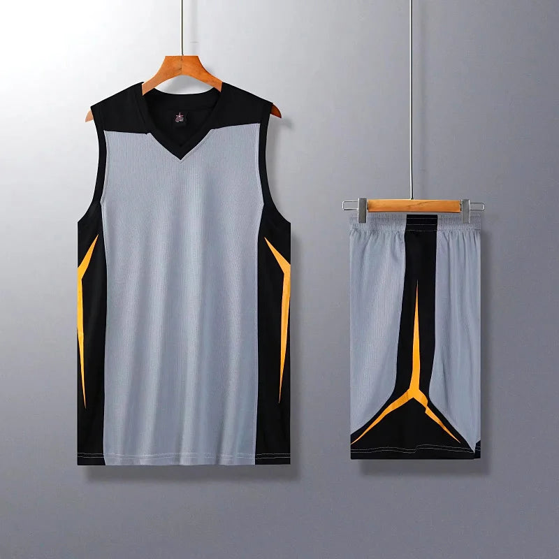 Two-piece sportswear basketball jersey and shorts set for men, women, and kids, by The Clothing Company Sydney.