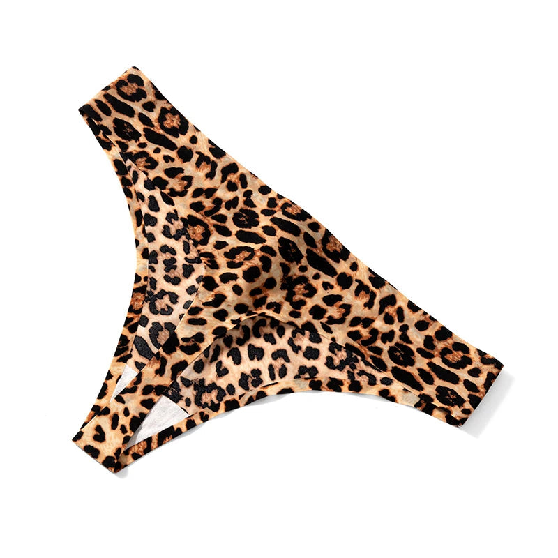 Leopard print seamless women's lingerie thong from The Clothing Company Sydney, featuring a comfortable G-string design.