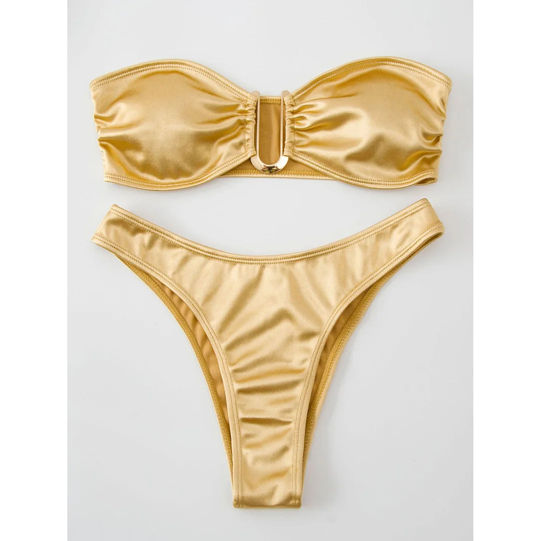2 Piece Bandeau Strapless Bikini Swimsuit Swimwear Two-piece Bikini set Padded Bather Bathing Suit The Clothing Company Sydney