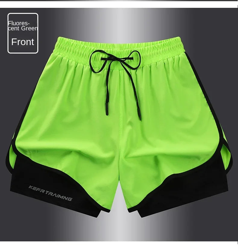Two-layered gym running shorts from The Clothing Company Sydney, featuring breathable fabric and athletic fit for fitness activities.