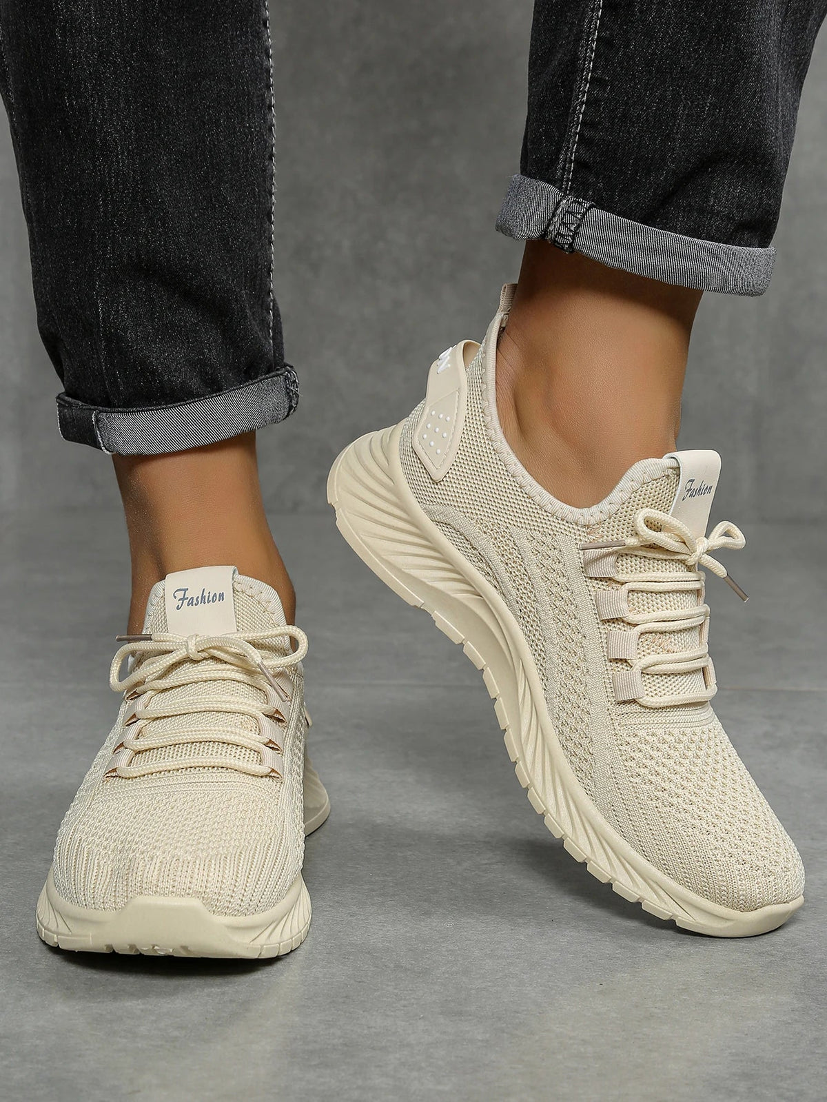 Women's fall casual sneakers by The Clothing Company Sydney featuring Fly Weave design and lace-up closure.