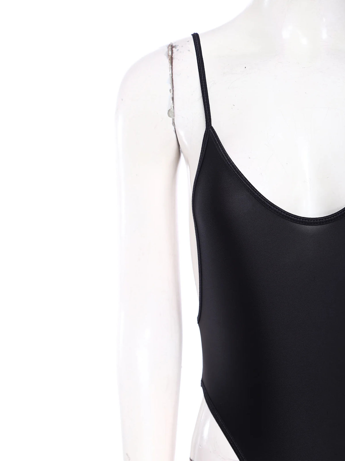 Women's one-piece swimsuit by The Clothing Company Sydney featuring a micro bikini style, sleeveless beachwear bodysuit for swimming.