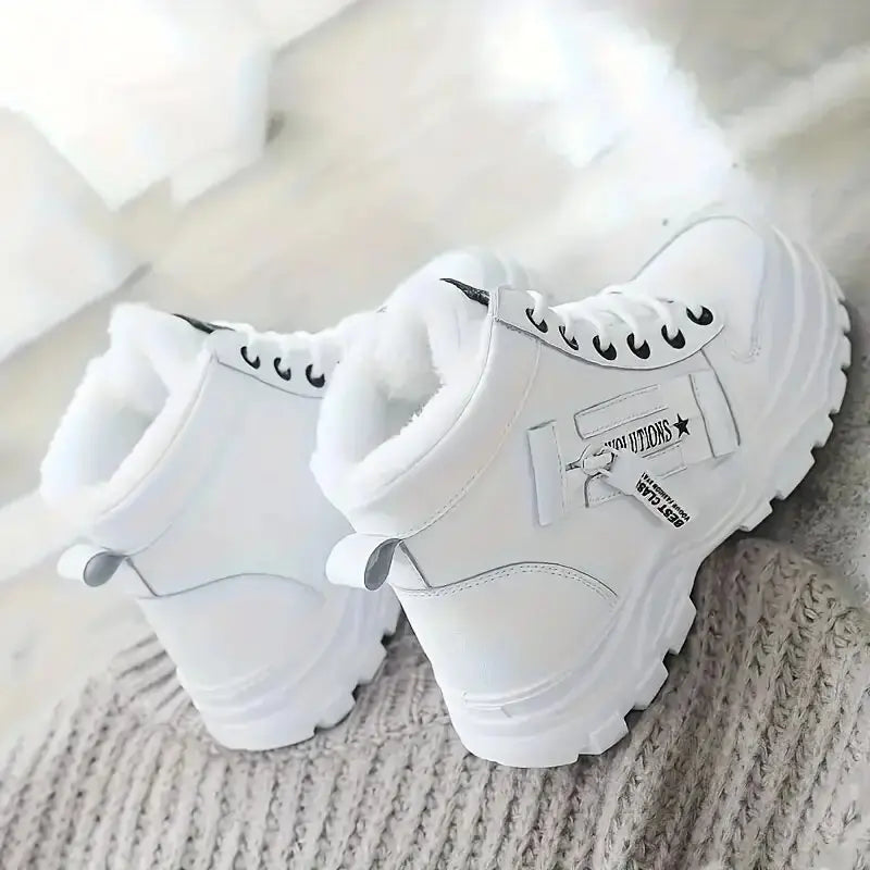 Women’s winter high-top snow boots by The Clothing Company Sydney with warm lace-up design and cozy flannel lining.