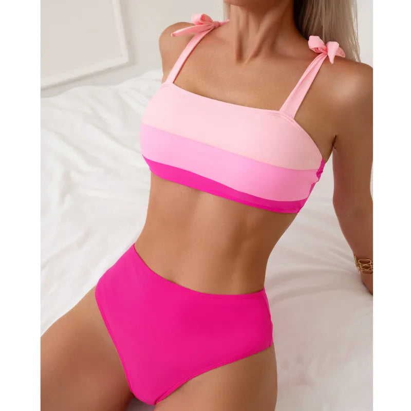Pink sexy bikini set for women featuring push-up design, stylish swimwear for beach and pool, by The Clothing Company Sydney.