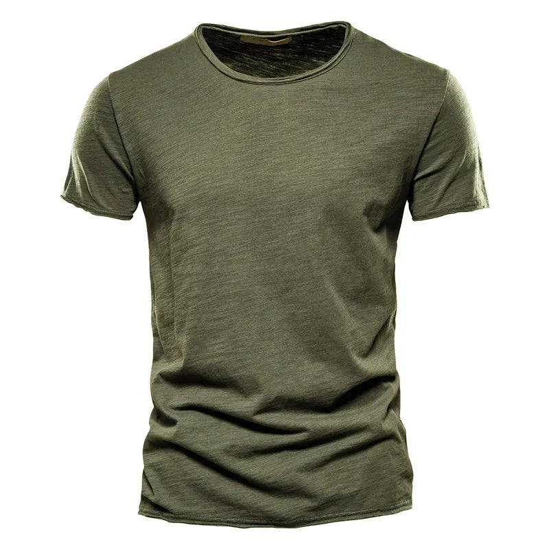100% Cotton Men's T-shirt Casual Soft Fitness Summer T-shirts O-Neck Short Sleeve Top