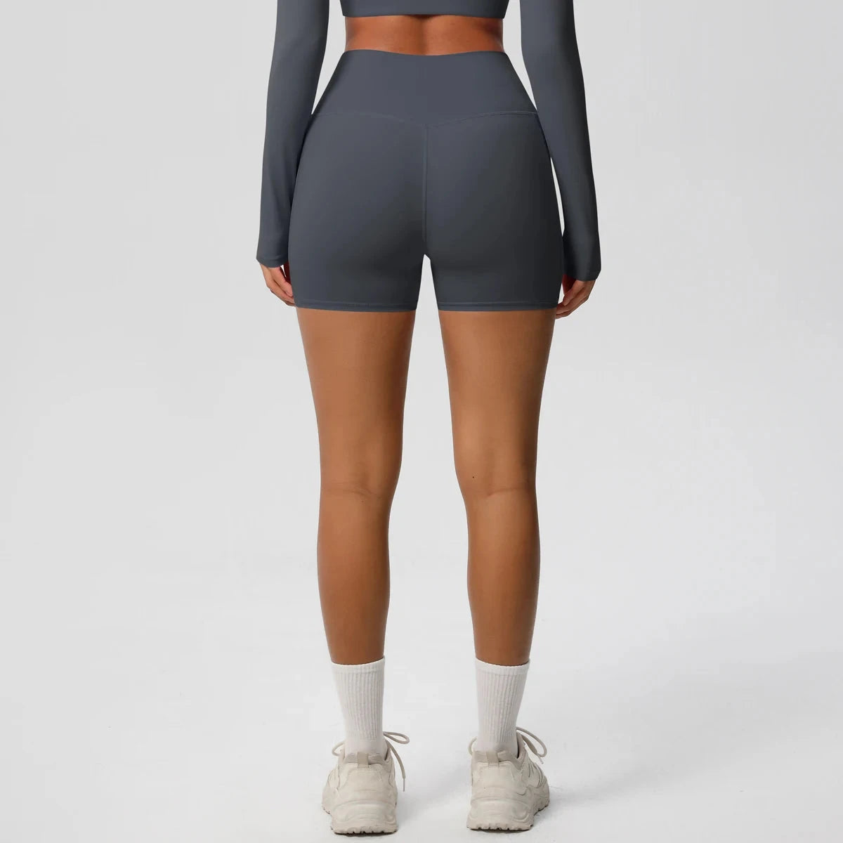 High-waisted bicycle yoga shorts with pockets, quick-drying breathable fabric, gym push-up design, by The Clothing Company Sydney