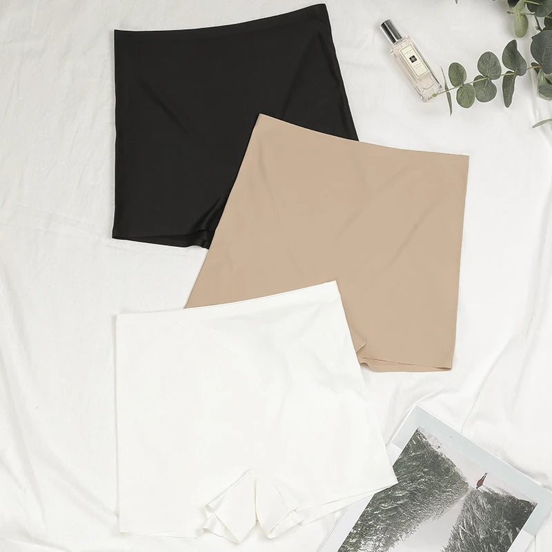 Women's Seamless Ice Silk Solid Biker Leggings Sports Yoga Pants Shorts