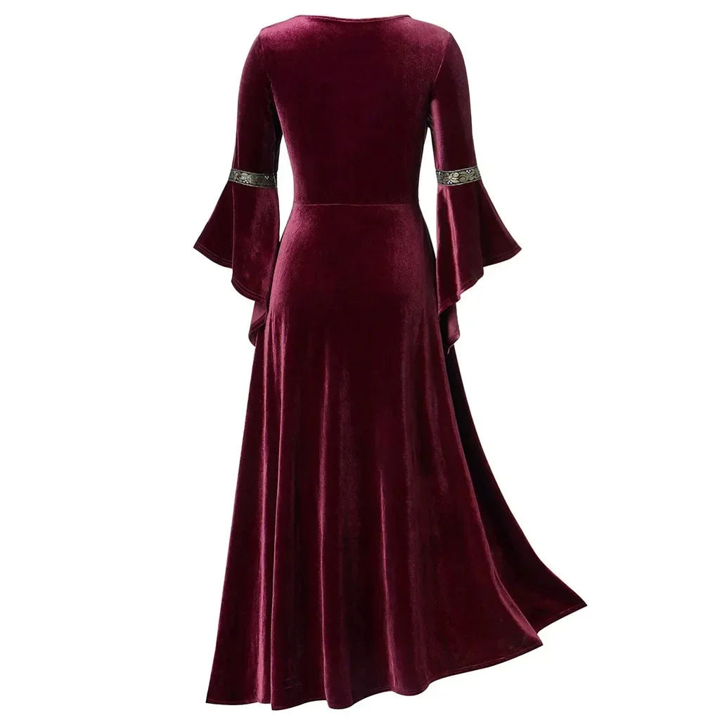 Long sleeve vampire witch Victorian gothic bandage dress from The Clothing Company Sydney for Halloween cosplay.