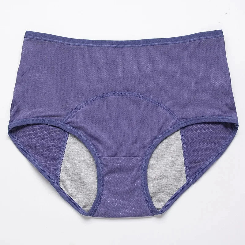 Plus size mesh period underwear for women by The Clothing Company Sydney, mid waist leak-proof menstrual panties, leak protection visible.