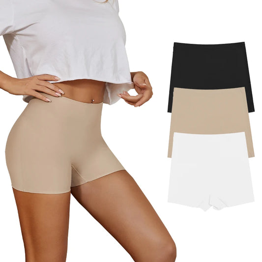 Women's Seamless Ice Silk Solid Biker Leggings Sports Yoga Pants Shorts