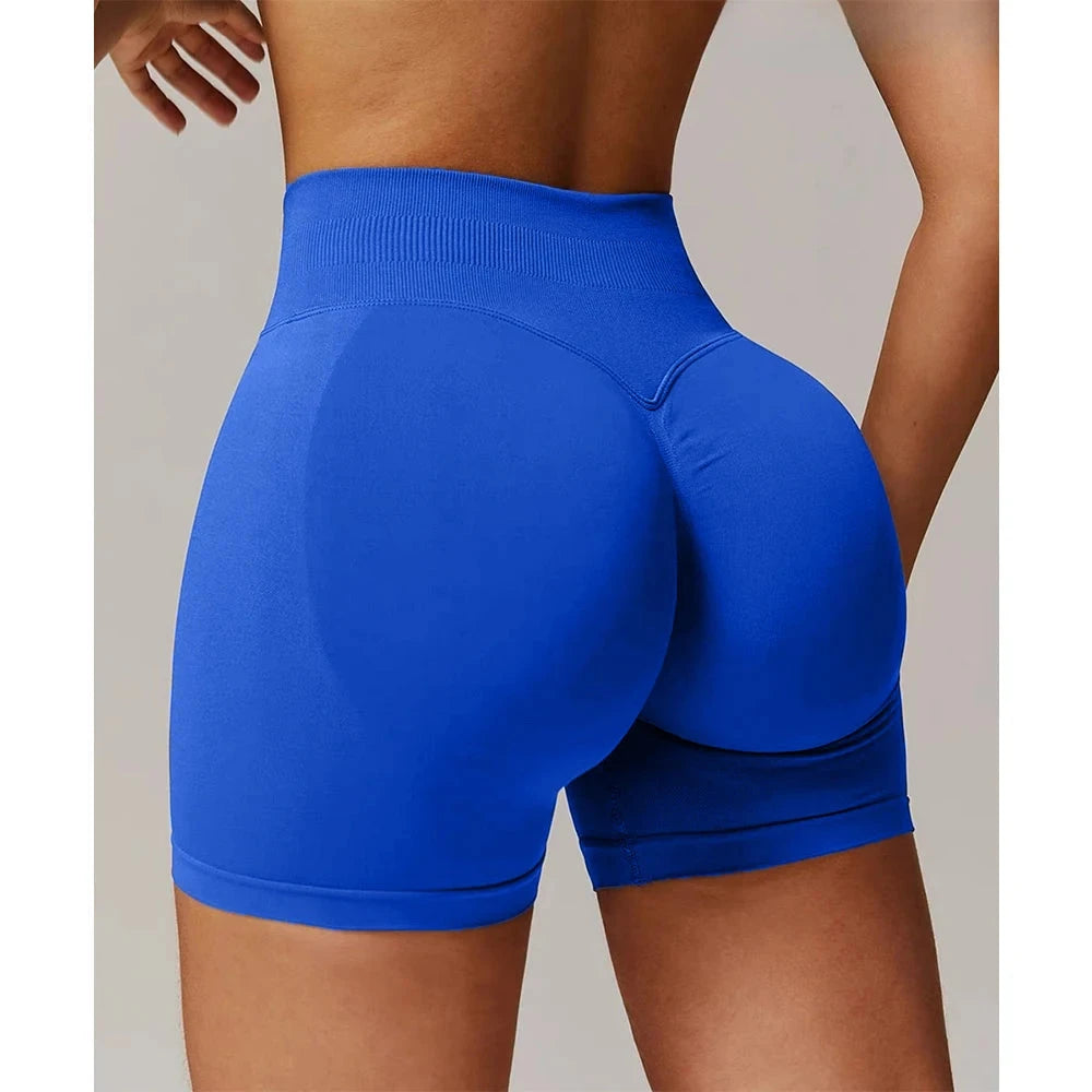 Women’s solid seamless half pants by The Clothing Company Sydney for fitness, yoga, gym, running, and cycling activities.