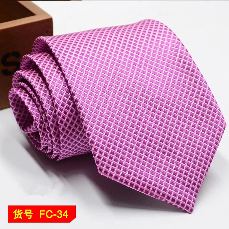 Men's Jacquard necktie from The Clothing Company Sydney featuring floral and solid designs, 7-8cm width, stylish accessory.