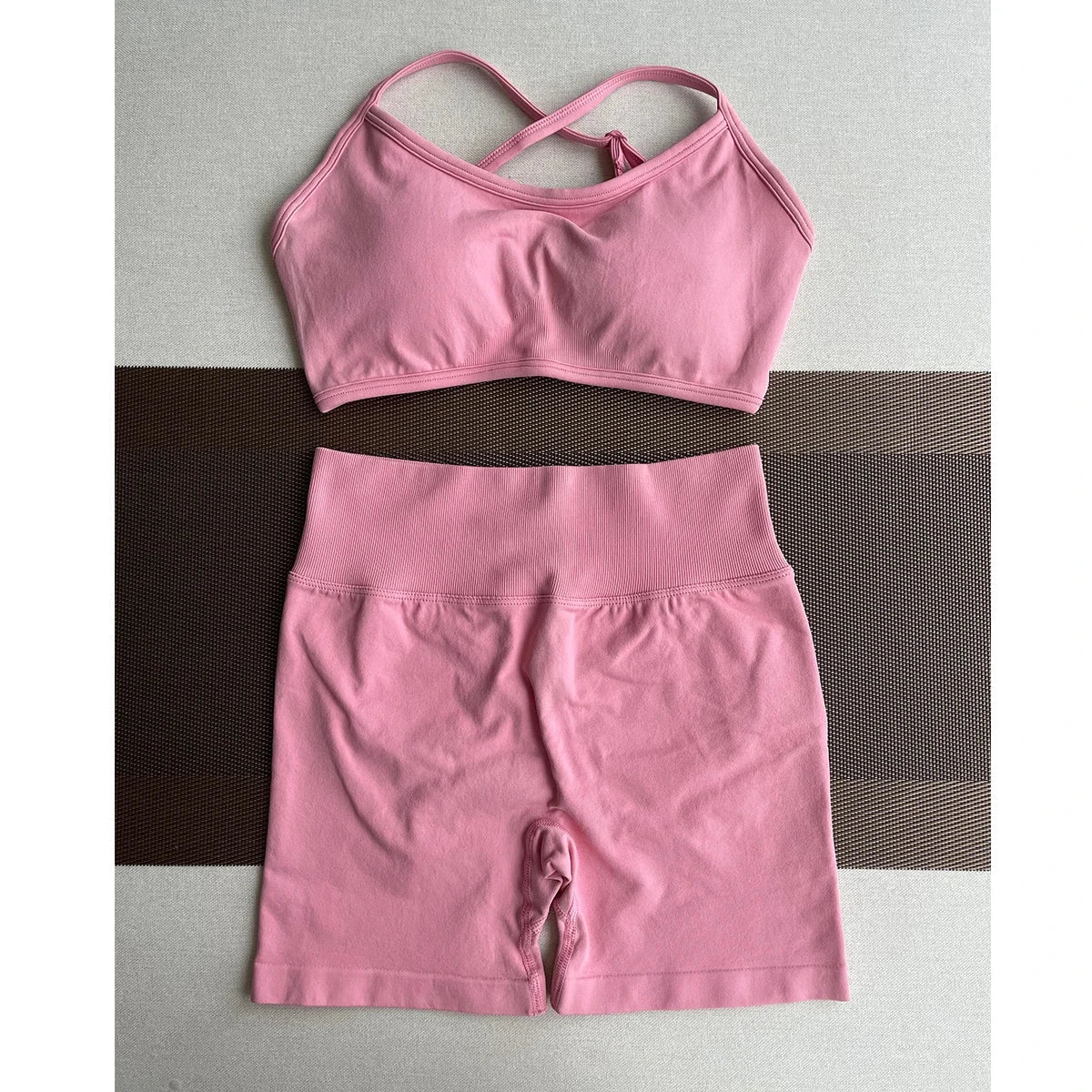 Women’s solid seamless half pants by The Clothing Company Sydney, soft fitness shorts ideal for yoga, running, and cycling.