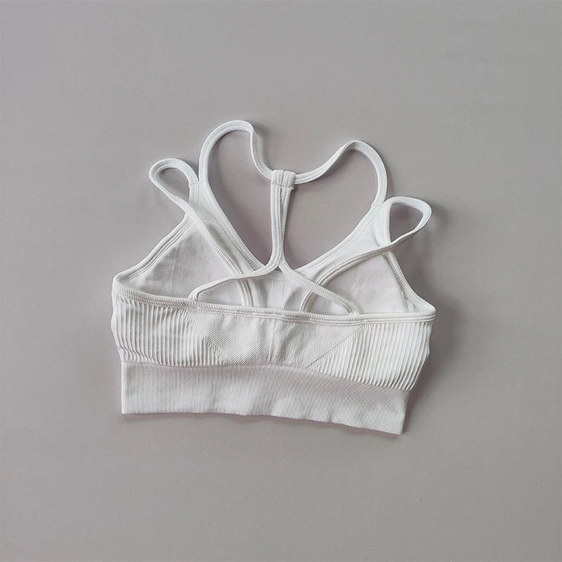 Women's fitness running bralette by The Clothing Company Sydney, quick-drying shockproof sports bra with back support for yoga and training.