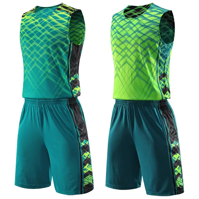 Customized reversible basketball jersey and shorts set for men, women, and kids by The Clothing Company Sydney, quick-drying athletic apparel.
