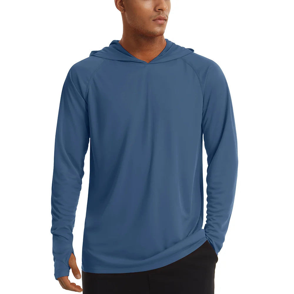 UPF 50+ Hooded T-Shirts Mens Sun Protection Long Sleeve Quick Dry T shirts Outdoor Sports Running Hoodies Pullover Tops The Clothing Company Sydney