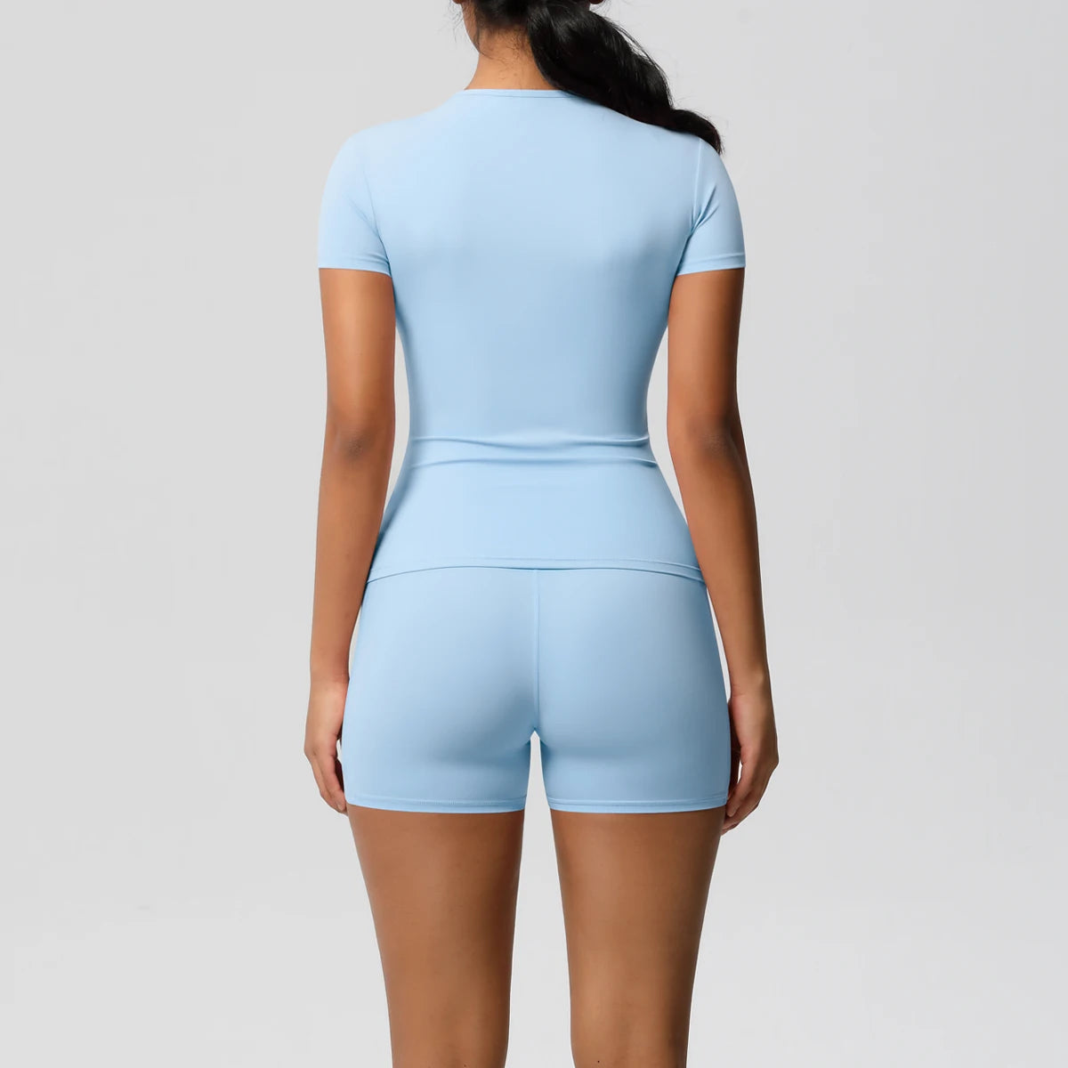 Workout Sportswear 2 Piece Piece Female Yoga Shirt Push Up Workout Clothes Outdoors Sport High Waist Fitness Sport Shorts - The Clothing Company Sydney
