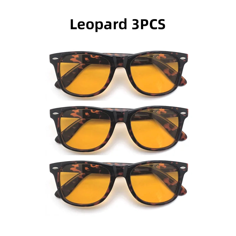 Night vision blue light blocking glasses for men and women, square computer eye protection eyewear with orange accents by The Clothing Company Sydney