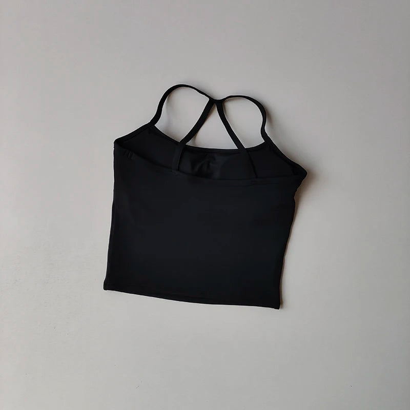 2 Piece Yoga Gym Set Halter Top Set Yoga High Waist Shorts Backless Tights Bra Vest Seamless Stretch Ribbed Shorts Set - The Clothing Company Sydney