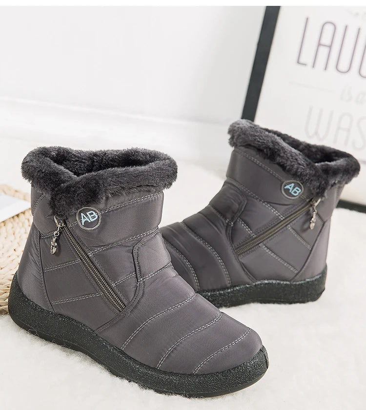 Women’s winter snow boots by The Clothing Company Sydney with warm fur lining and ankle-high design for cold weather comfort.