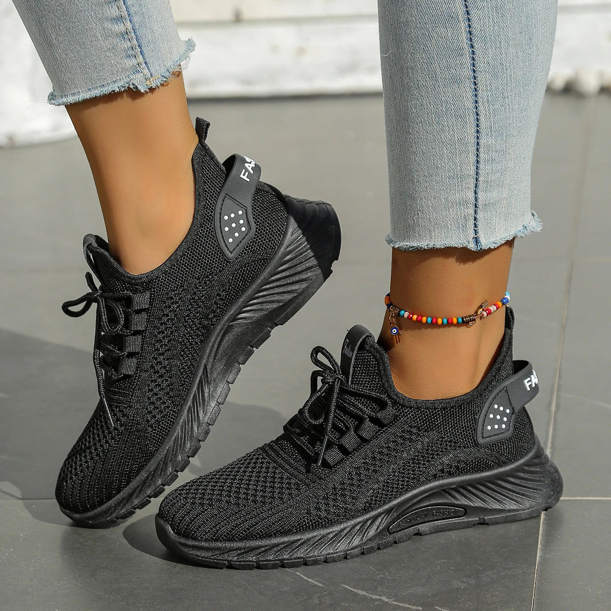 Women's casual Fly Weave sneakers with lace-up design, stylish fall footwear from The Clothing Company Sydney.