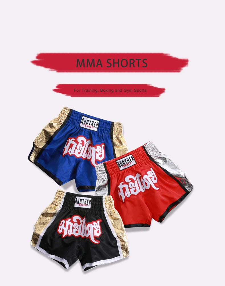 Unisex Muay Thai shorts by The Clothing Company Sydney, lightweight kickboxing and MMA training gear, shown on a plain background.