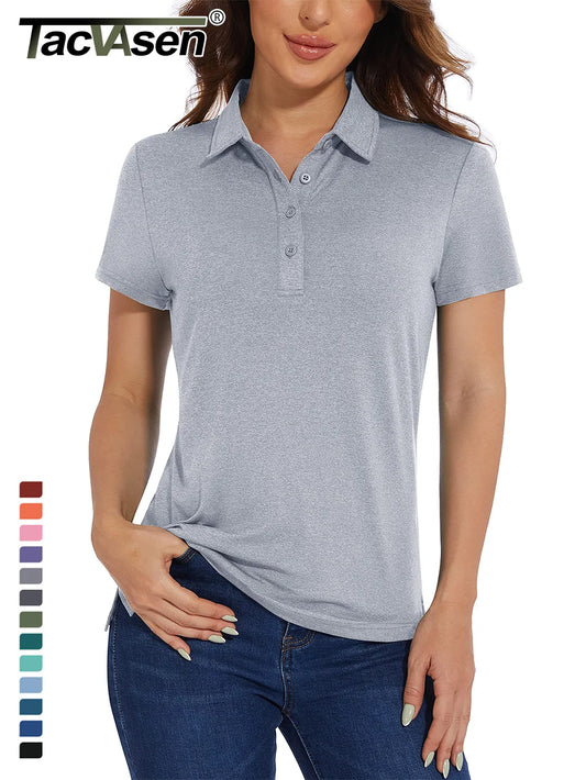 UPF 50+ Performance Polo Shirts Women's Quick Dry Short Sleeve T-shirts Athletic Tennis Golf Shirt Polo Top - The Clothing Company Sydney