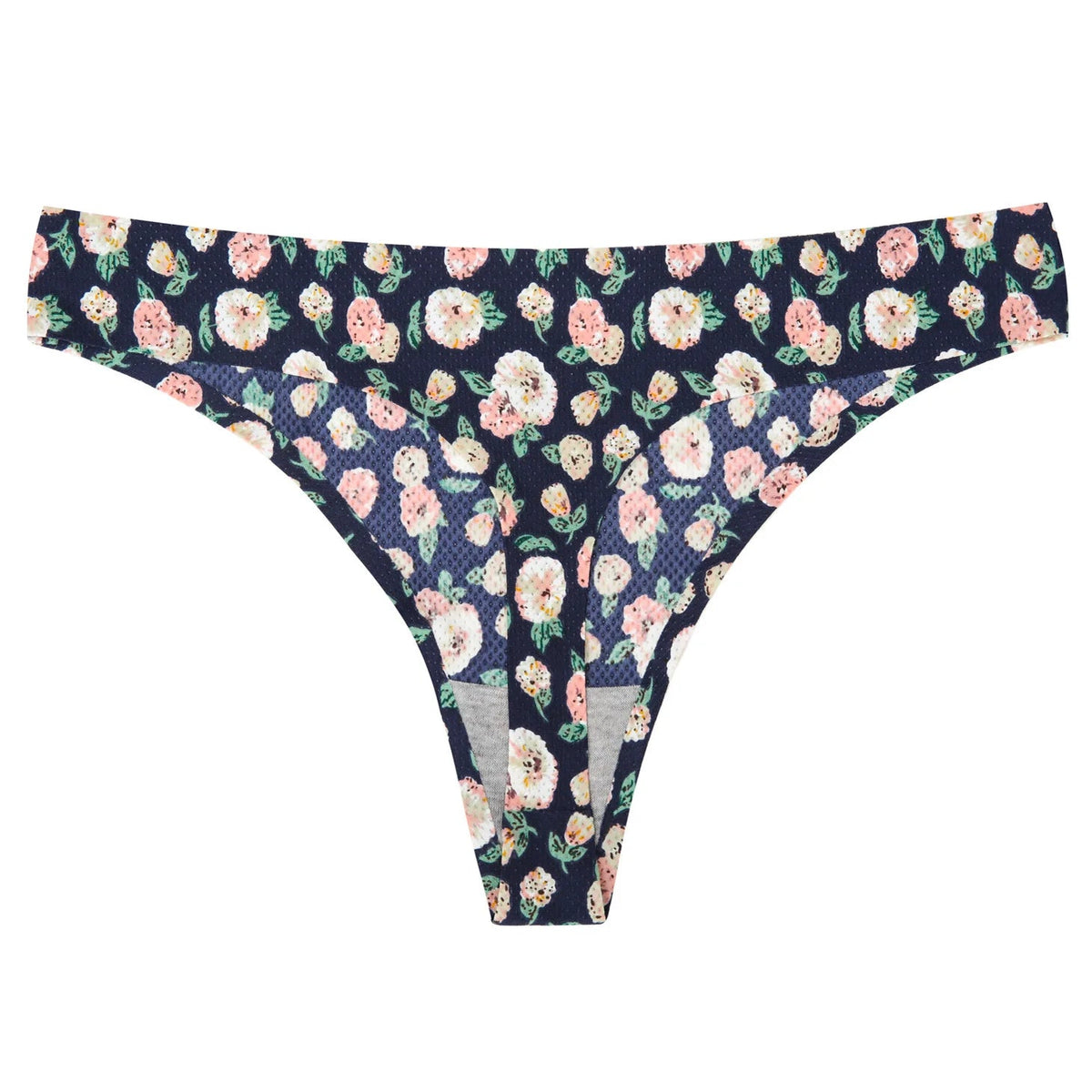 Floral print leopard seamless women's G-string thong underwear by The Clothing Company Sydney, featuring delicate floral and leopard design.