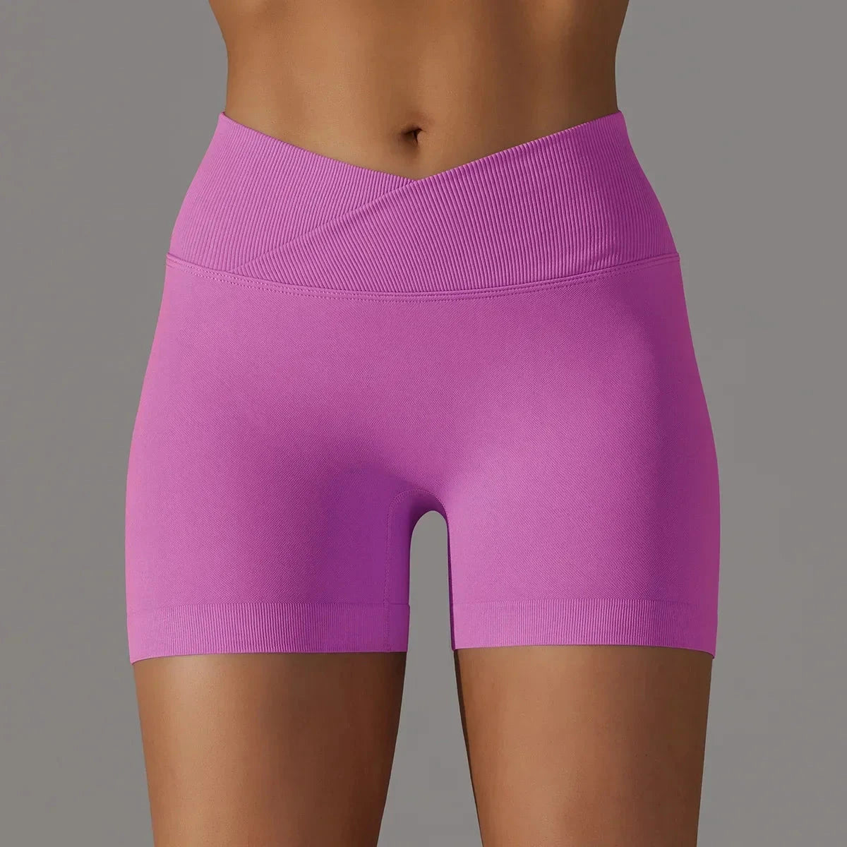 Women’s high waist workout yoga leggings with scrunch butt design, seamless sports bike shorts by The Clothing Company Sydney.