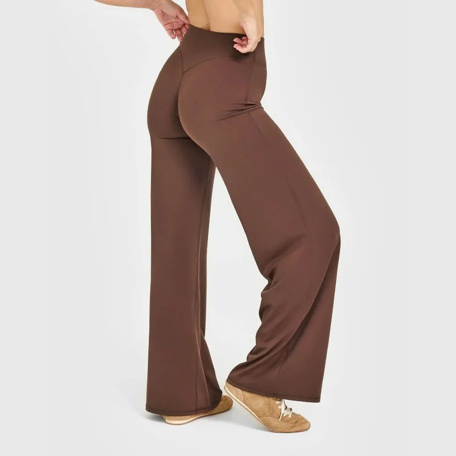 Straight Leg Bottoms Women's Mid-Waist Yoga Pants GYM Leggings Pilates Running Sports Trousers The Clothing Company Sydney