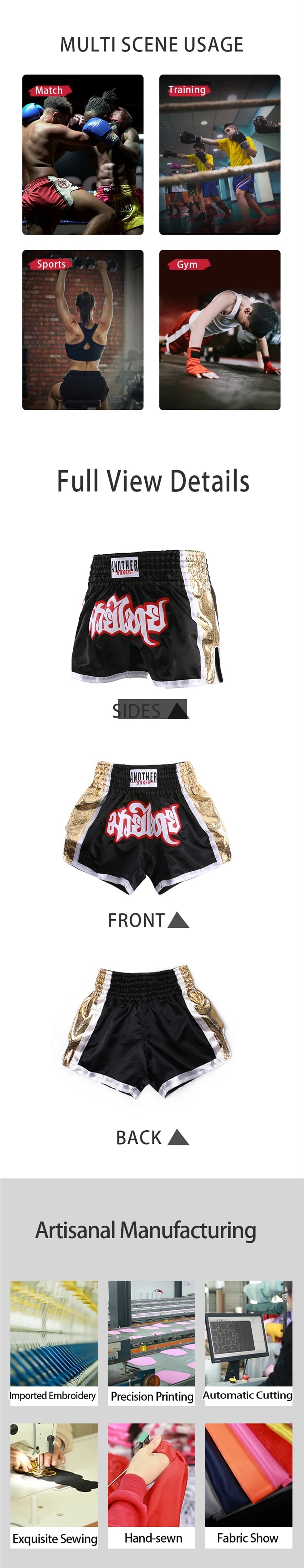 Unisex Muay Thai shorts by The Clothing Company Sydney, lightweight kickboxing and MMA training gear, shown in black with side branding