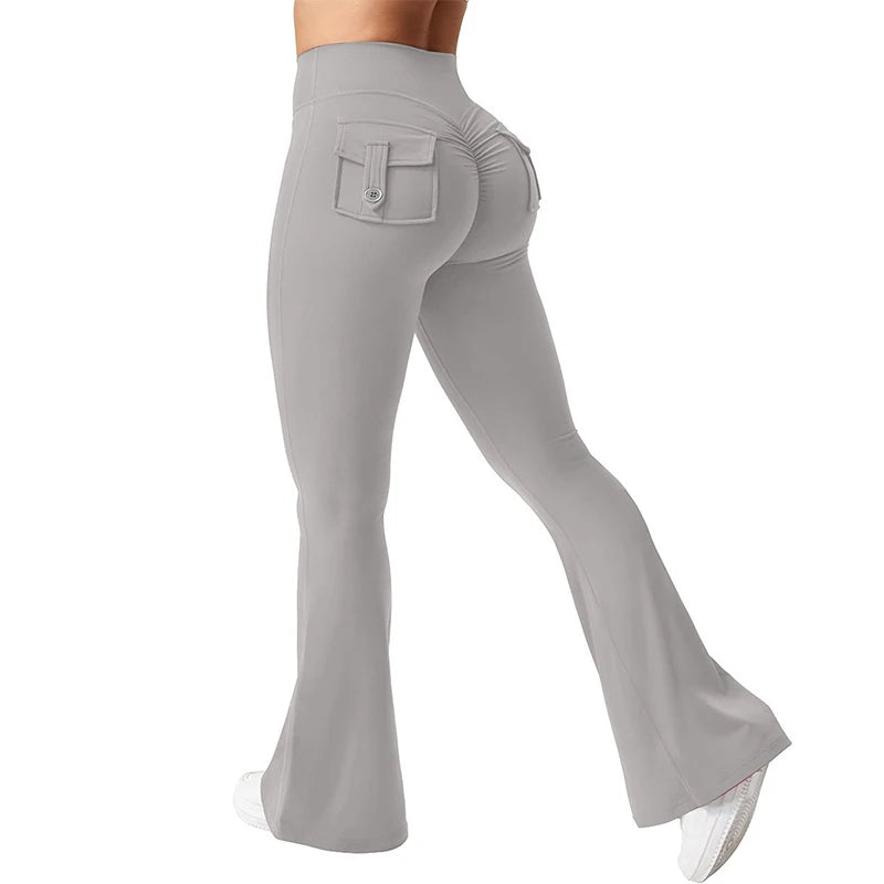 Flared Gym Push Up Impact Leggings Hip Lifting Running Workout Pocket Quick-Dry Yoga Pants The Clothing Company Sydney