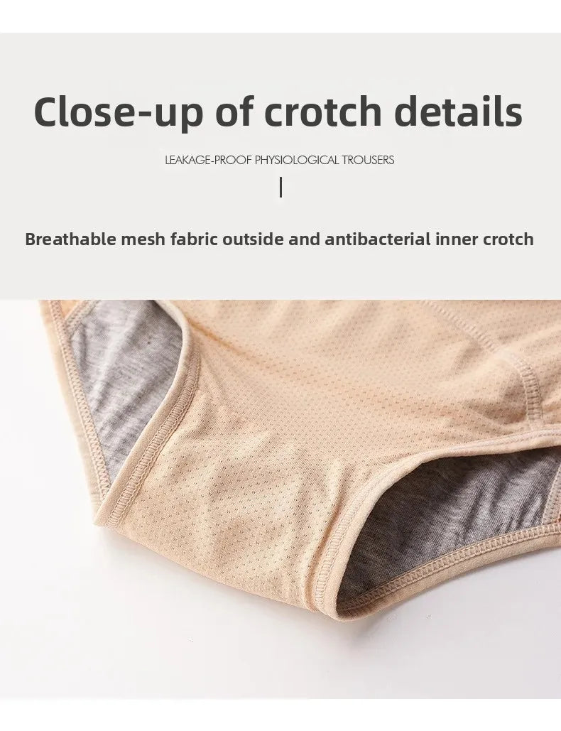 Plus size mesh period underwear for women, mid waist leak-proof menstrual panties from The Clothing Company Sydney.